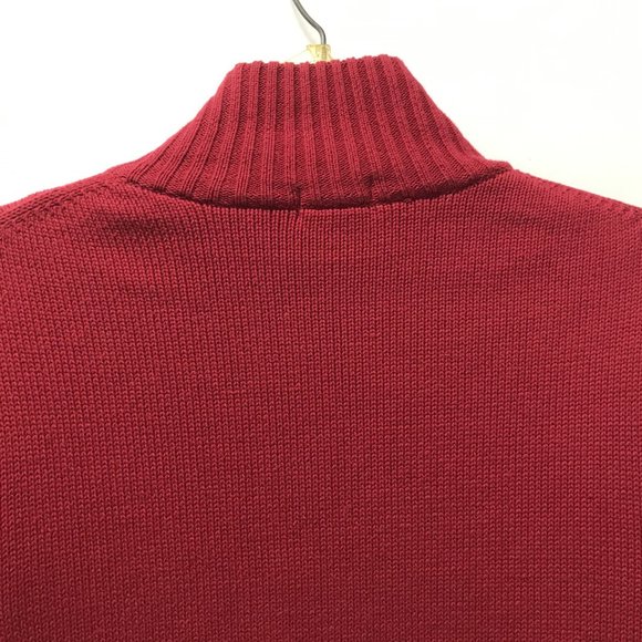 L.L. Bean Red & Blue Plaid Flannel Lined Full Zip Cardigan Sweater - Picture 9 of 15